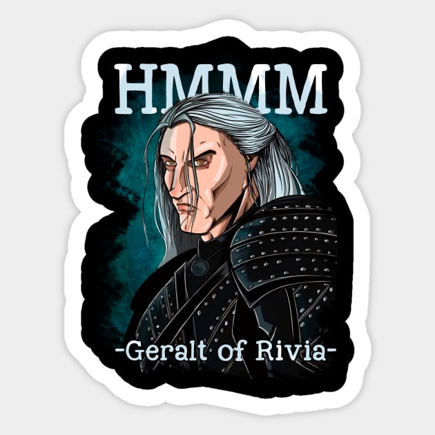 Hmmm Geralt Sticker by sevencrow